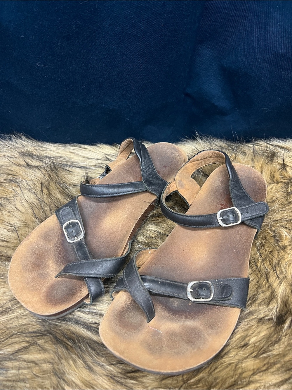 Black SAS strappy orthopedic sandals leather